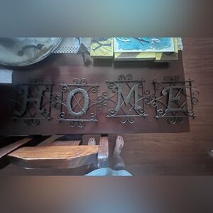 Decorative Metal 'HOME' Wall Letters - Rustic Brown